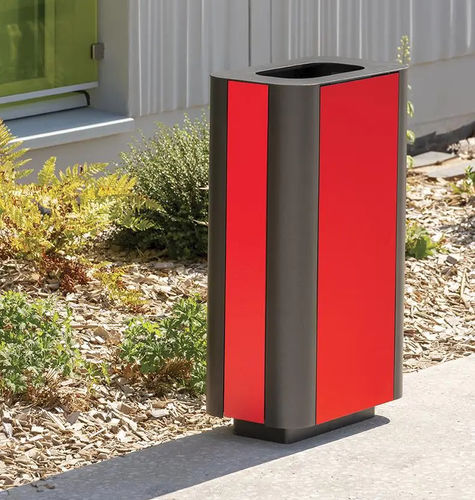 Sheet steel trash can - PAOSA - Concept Urbain - aluminum / HPL / outdoor