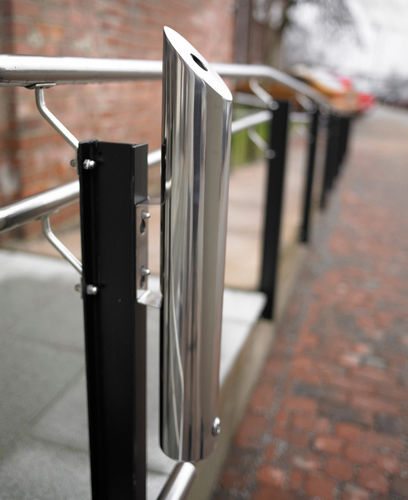 Pedestal ashtray - ASHLEY - Concept Urbain - stainless steel / for outdoor use / for public space