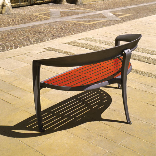 Contemporary public bench - NASTRA - Concept Urbain - wooden / cast iron / laminate