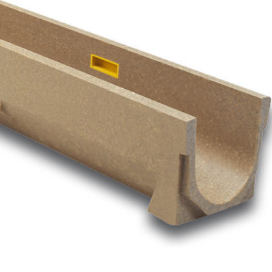 Drainage channel with grating - U100 - ULMA - ARCHITECTURAL SOLUTIONS - sloped / polymer concrete / galvanised steel grate