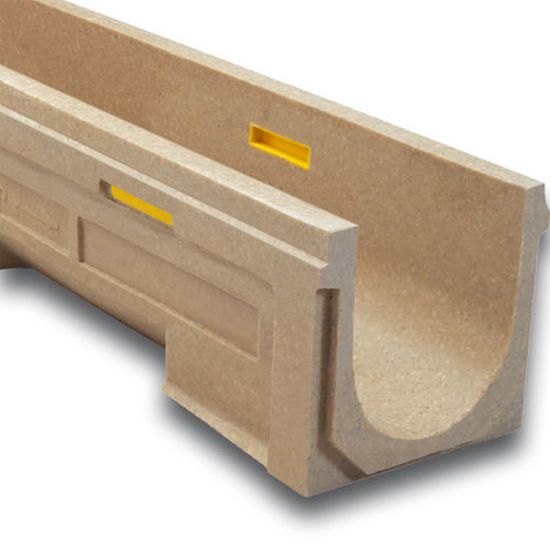 Drainage channel with grating - U150 - ULMA - ARCHITECTURAL SOLUTIONS - slot / polymer concrete / galvanised steel grate