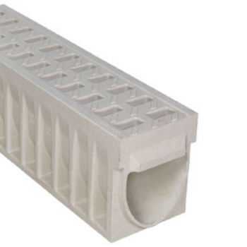 Drainage channel with grating - KOMPAQ150 CIVIL - ULMA - ARCHITECTURAL SOLUTIONS - slot / polymer concrete / cast iron grate