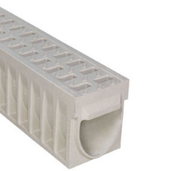 Drainage channel with grating - KOMPAQ200 CIVIL - ULMA - ARCHITECTURAL SOLUTIONS - polymer concrete / cast iron grate / road