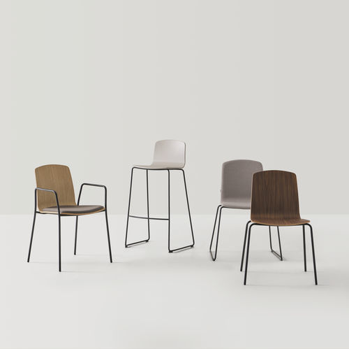 Contemporary chair - ANN - INCLASS - indoor / leather / fabric