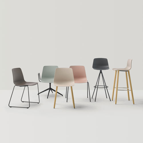 Contemporary visitor chair - VARYA - INCLASS - indoor / polypropylene / leather