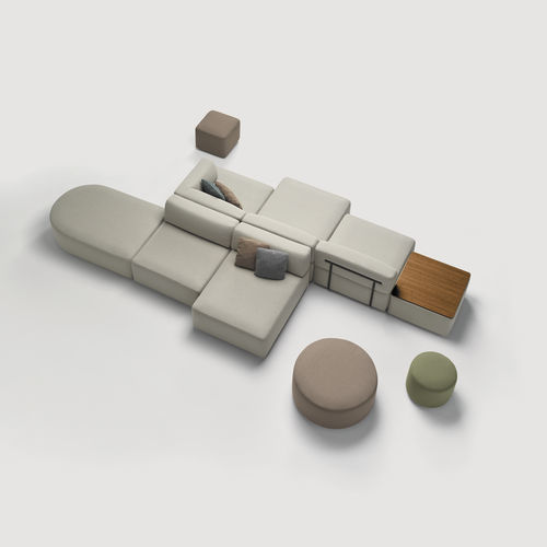 Modular sofa - ENTROPY - INCLASS - contemporary / fabric / leather