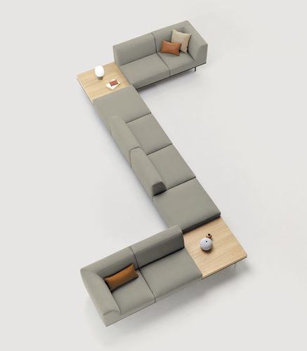 Modular upholstered bench - ESCALAS - INCLASS - contemporary / fabric / leather