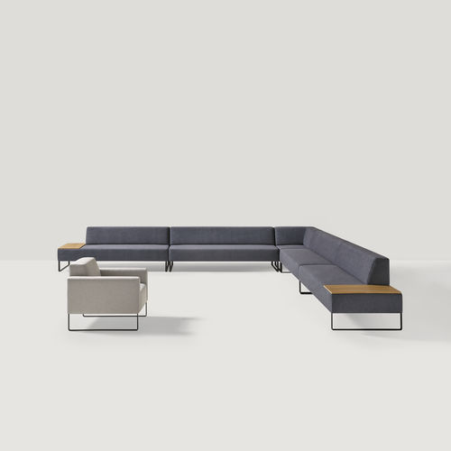 Modular upholstered bench - TETRIS - INCLASS - contemporary / fabric / leather
