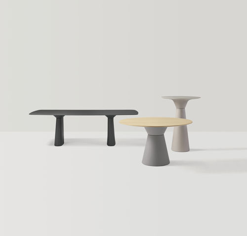 Contemporary table - ESSENS - INCLASS - oak / walnut / lacquered MDF