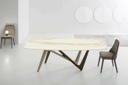 Modern dining table - EDGE - Italy Dream Design - ceramic / polyurethane base / rectangular