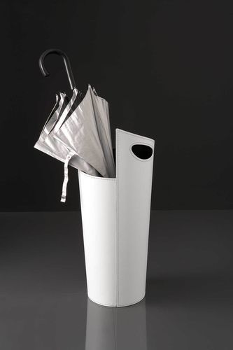 Leather umbrella stand - OMBO - Italy Dream Design - lacquered metal