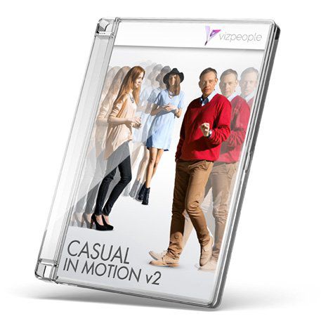 2D/3D object library - CASUAL IN MOTION V2 - VizPeople Cut Out people