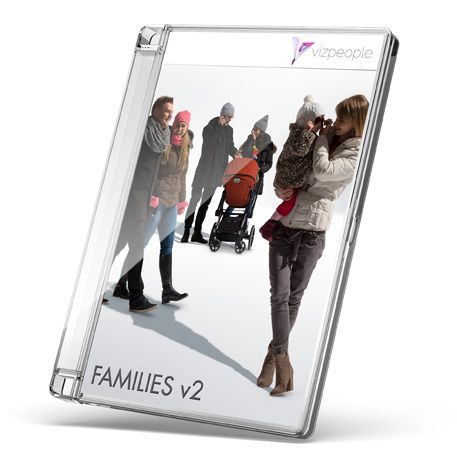 2D/3D object library - FAMILIES V2 - VizPeople Cut Out people