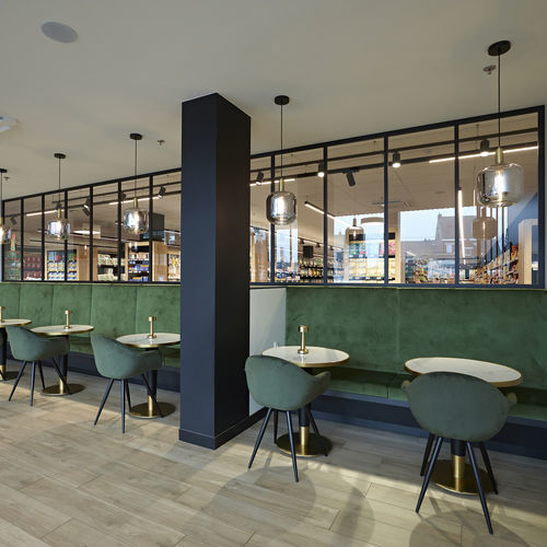 Acoustic glass panel - Divina fixed glass wall - ARLU - tempered / laminated / transparent