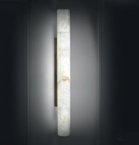 Contemporary wall light - SUMATRA A - Atelier-alain-ellouz - indoor / alabaster / cylindrical