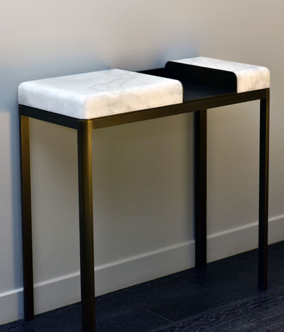 Contemporary sideboard table - ZURETTI - Atelier-alain-ellouz - alabaster / brass base / rectangular