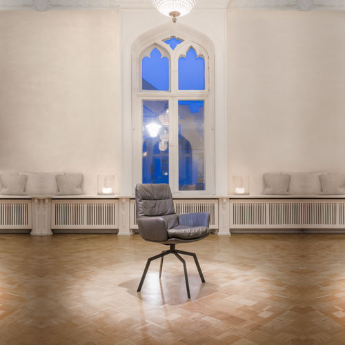 Contemporary chair - ARVA - KFF - indoor / synthetic leather / metal base