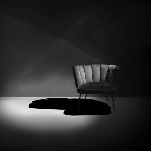 Contemporary armchair - GAIA LOUNGE - KFF - fabric / metal / beige