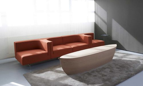 Contemporary sofa - SIDE - Arco - fabric / leather / high-back