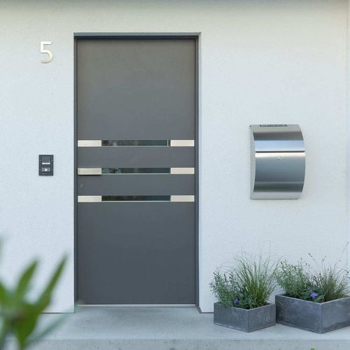 Entry door - ALUCLIP - Trocal - glass / aluminium / PVC