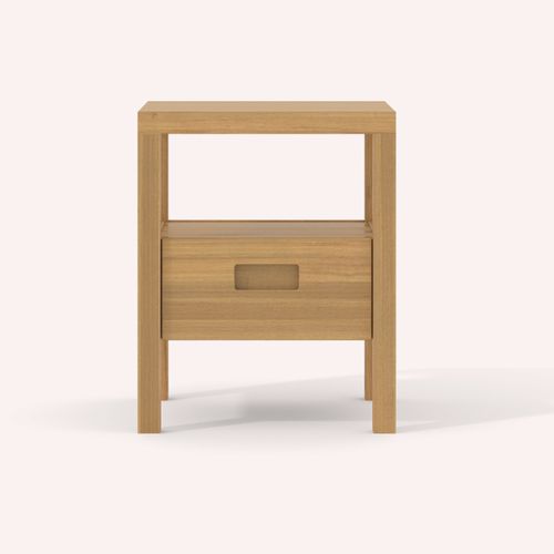 Contemporary bedside table - DALIDA I - COCO-MAT - oak / square / with drawer