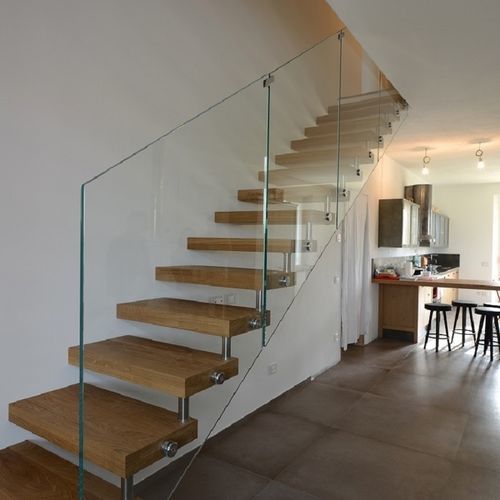 Straight staircase - AXOLUTE CRYSTAL - TECNOSCALE - quarter-turn / half-turn / circular