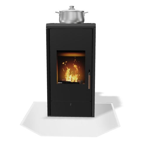 Wood heating stove - COOK - Rika - 0 - 5 kW / 6 kW / floor-mounted