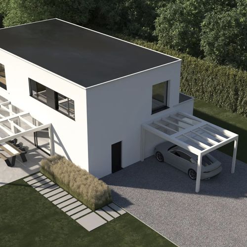 Wall-mounted pergola - B700 - Brustor - aluminum / glass / glass canopy