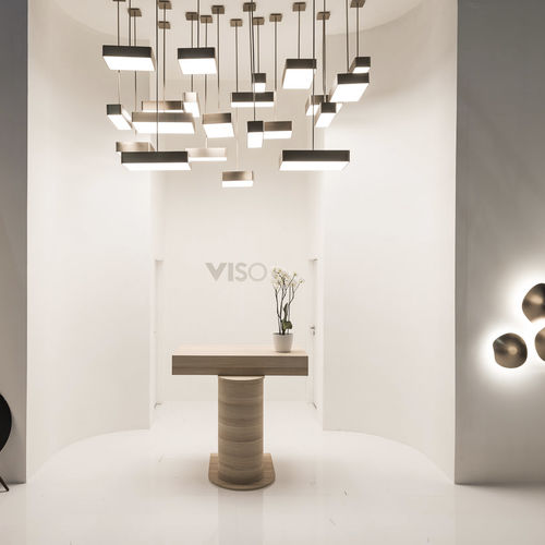 Pendant lamp - BRIGGS - VISO Lighting - bronze / frosted glass / contemporary