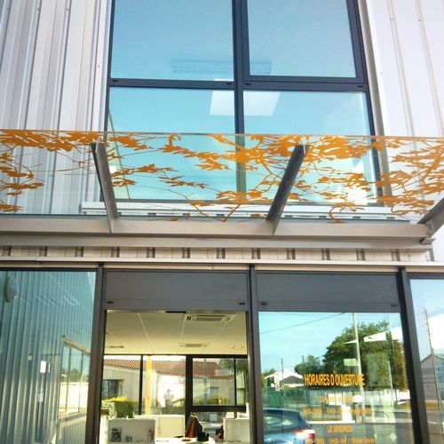 Insulating glass panel - SERISTAL IMAGE PLASTOFLOAT - Macocco - laminated / double-glazed / patterned