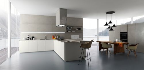 Contemporary kitchen - GLASSTONE - Zampieri Cucine - wooden / handleless / lacquered