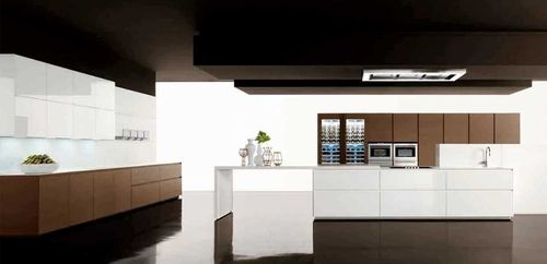 Contemporary kitchen - GLASs - Zampieri Cucine - wood veneer / handleless / lacquered