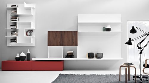 Wall-mounted bookcase - K LIVING - Zampieri Cucine - contemporary / wooden