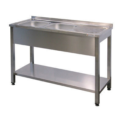 Double kitchen sink - DOMESTIC - MAFIROL - with drainboard / stainless ...