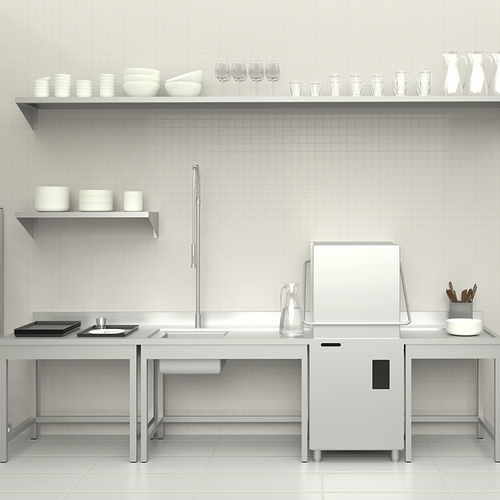 Double kitchen sink - DOMESTIC - MAFIROL - with drainboard / stainless steel / free standing