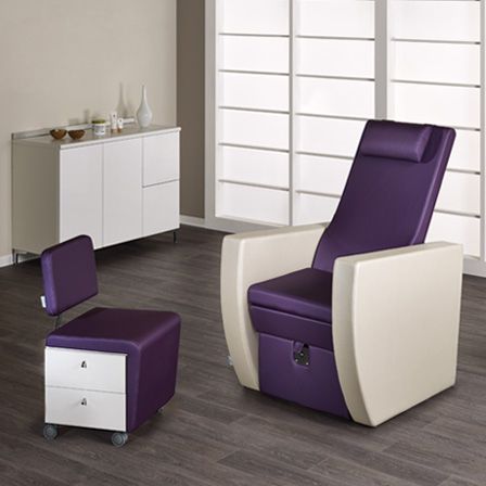 Synthetic leather pedicure chair - PACIFIC PODO - Medical & Beauty - with footrest / white