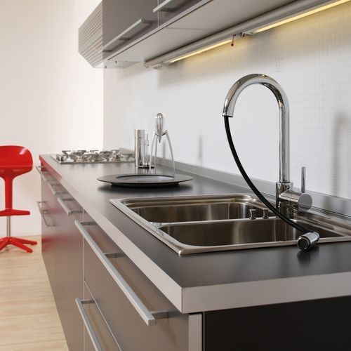 Countertop mixer tap - Menù Midi - Armando Vicario - stainless steel / kitchen / 1-hole