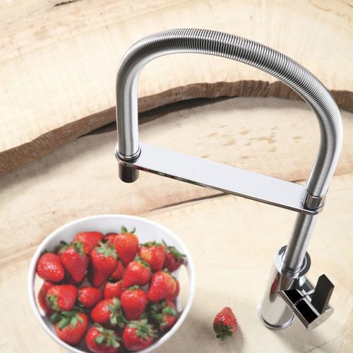 Countertop mixer tap - Flambé - Armando Vicario - metal / kitchen / 1-hole