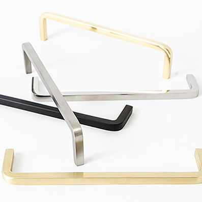 Brushed brass furniture handle - THREAD  - B&B Sweden, Bäccman & Berglund Sweden - aluminum / polished brass / polished stainless steel