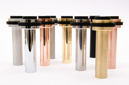 Brushed brass door stop - DOT - B&B Sweden, Bäccman & Berglund Sweden - aluminum / brushed stainless steel / polished stainless steel