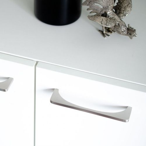 Brushed stainless steel furniture handle - BRIDGE 136  - B&B Sweden, Bäccman & Berglund Sweden - brushed