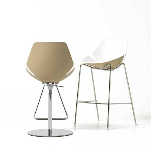 Contemporary bar chair - EON  - Diemme - indoor / polyurethane / metal base
