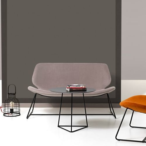 Contemporary upholstered bench - EON LOUNGE - Diemme - polyurethane foam / metal base / lacquered metal