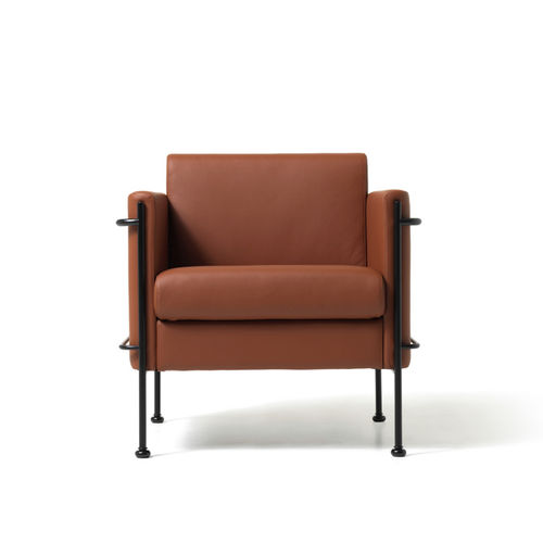 Contemporary visitor armchair - JAZZ - Diemme - polyurethane foam / wood / steel