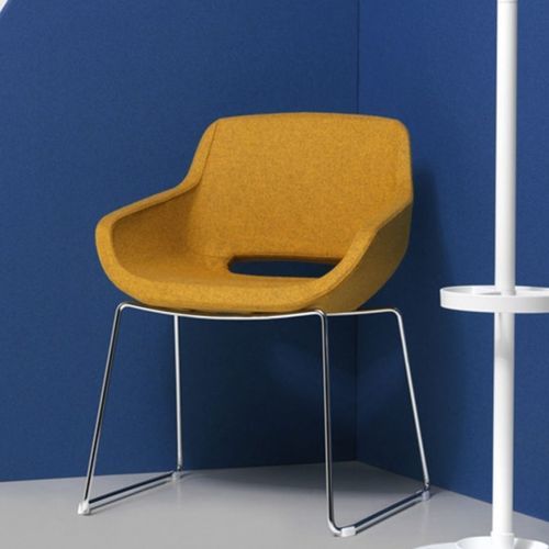 Contemporary visitor armchair - CLEA PLUS - Diemme - fabric / polyurethane foam / steel