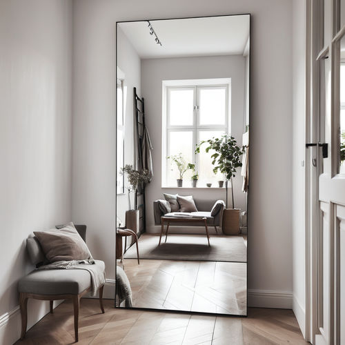 Wall-mounted mirror - MIRALITE® EASYSAFE  - Glassolutions - free-standing / contemporary / rectangular