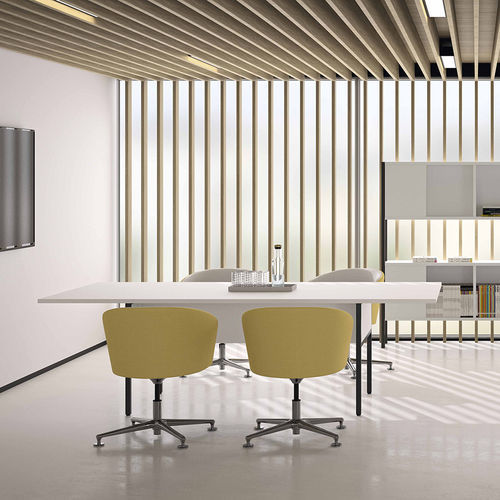 Contemporary boardroom table - PIEM - Ofifran - wooden / metal base / rectangular