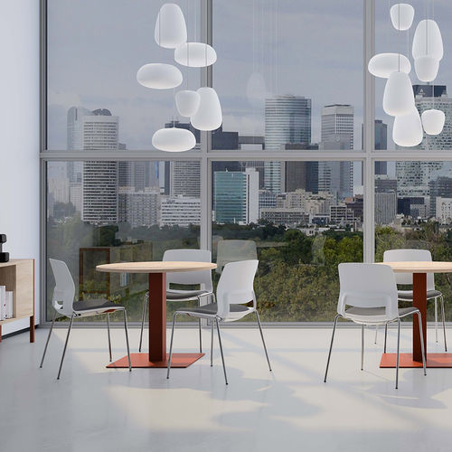 Contemporary visitor chair - EASY      - Ofifran - indoor / plastic / upholstered