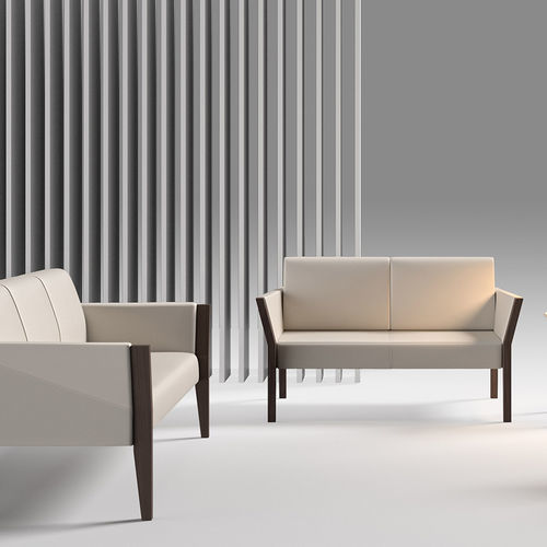 Contemporary sofa - RAY  - Ofifran - leather / ergonomic / gray