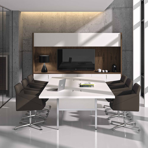 Contemporary conference chair - RAY  - Ofifran - indoor / leather / fabric